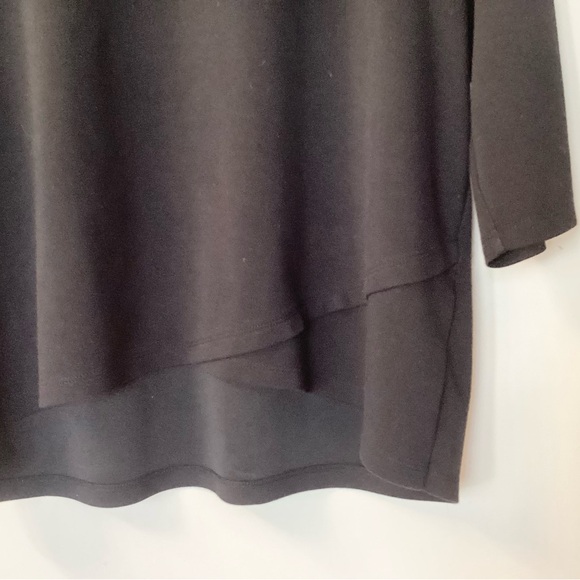 Chico’s Weekends Double Knit Tulip Hem 3/4 Sleeve Pullover - Black - XL - Picture 3 of 7